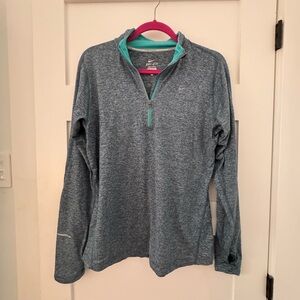Nike Teal and Gray Dri-FIT Running Pullover